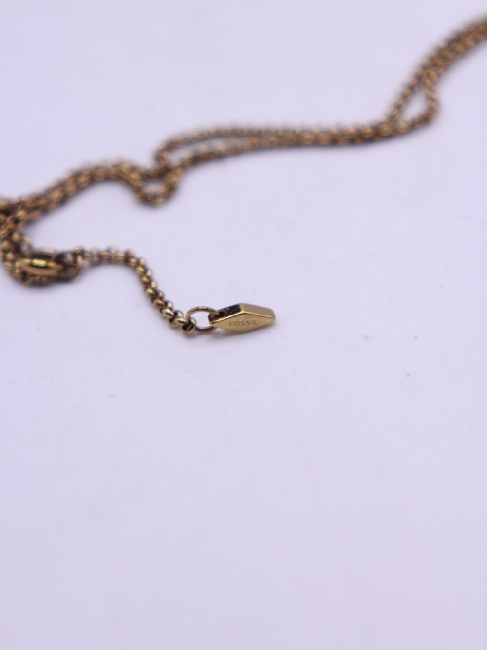 Fossil Gold-Tone Necklace with Clear Crystal Cluster - Picture 4 of 6